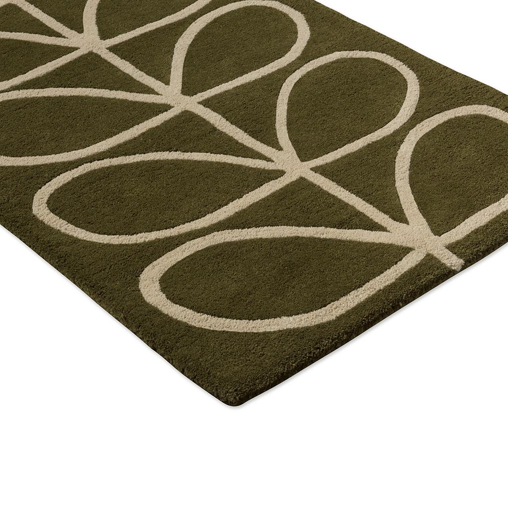 Linear Stem Runner Olive Tapis