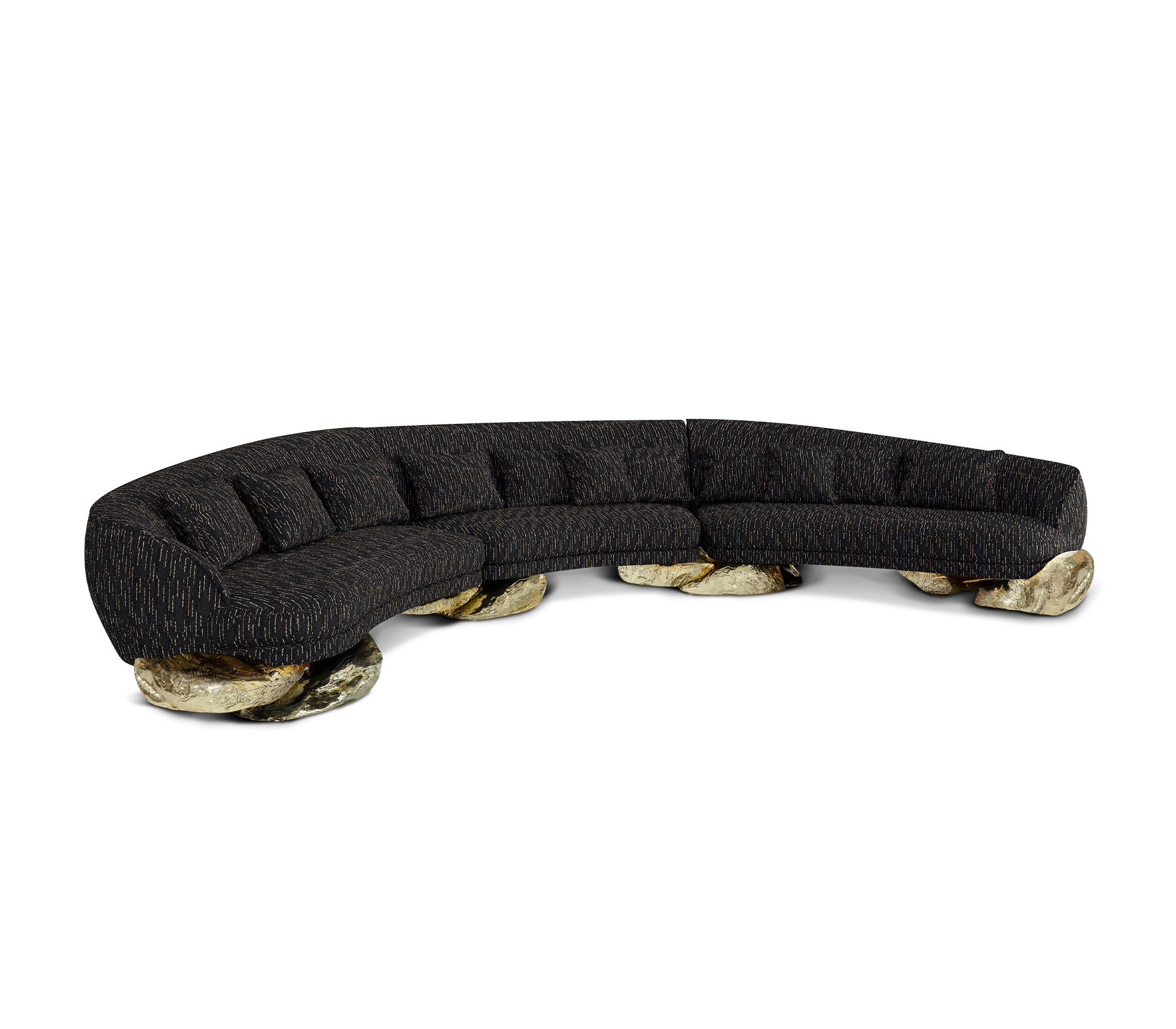 Canapé Courbé Noir Angora