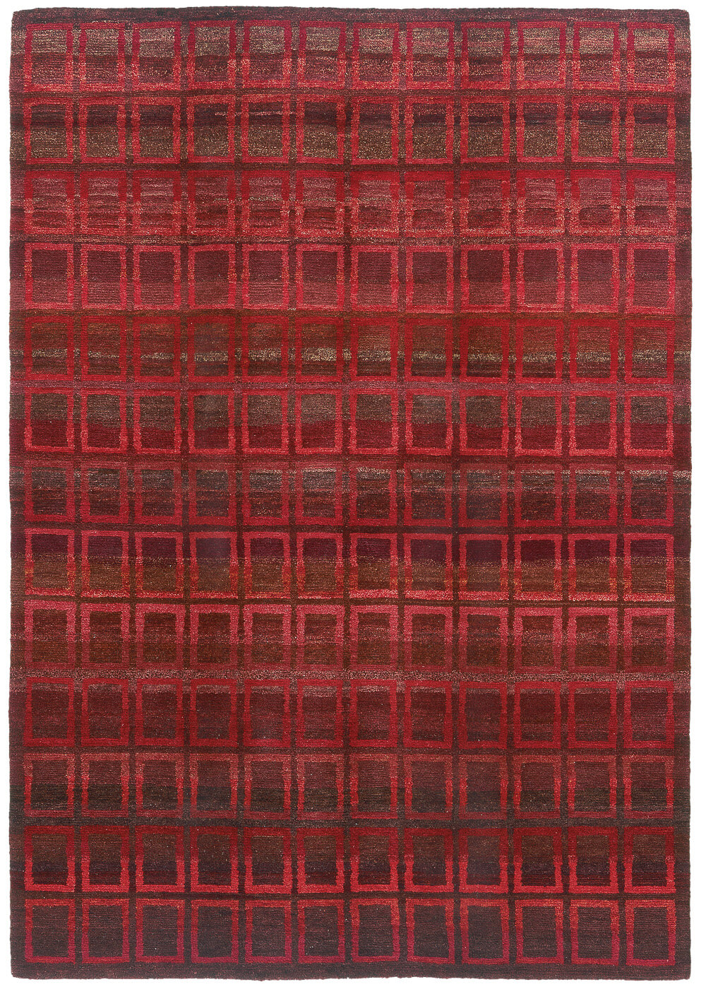 Tapis Gamba Zar Gunti Rouge Foncé