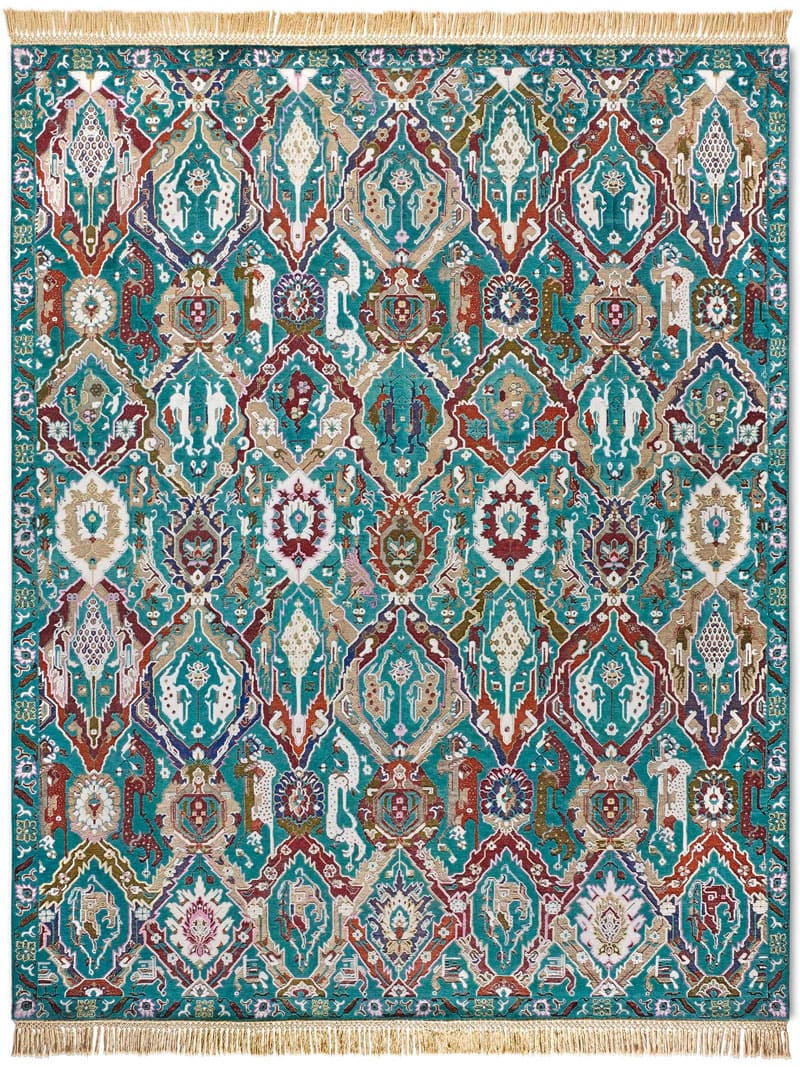 Tapis de luxe fait main KavaBagh Vert