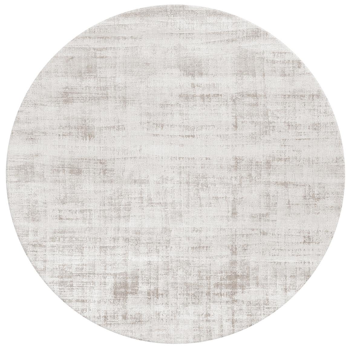 Tapis Rond en Soie de Banane Blanc Cassé