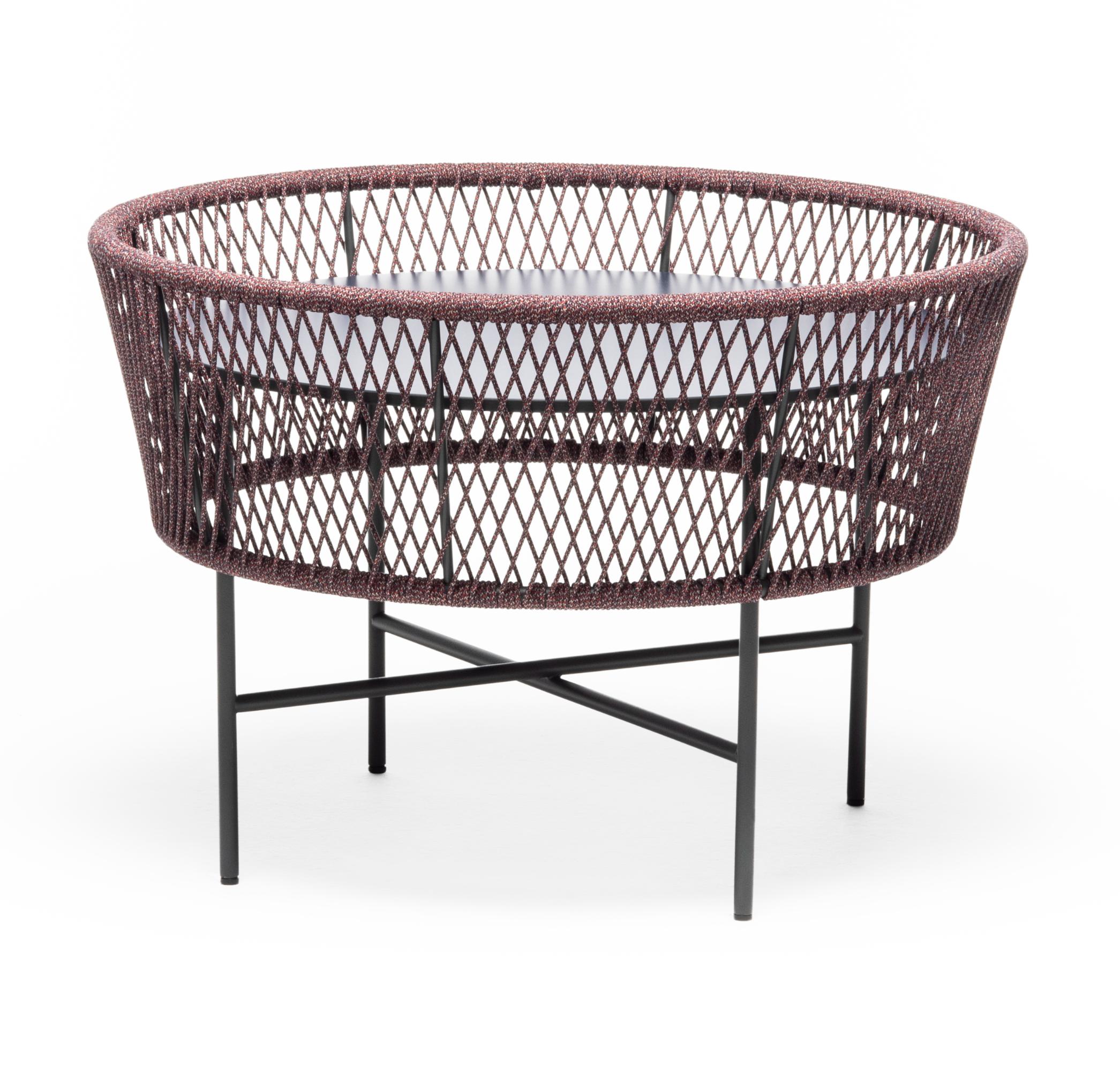 Table Basse de Jardin Ronde Rouge et Bleue Tamburo ME