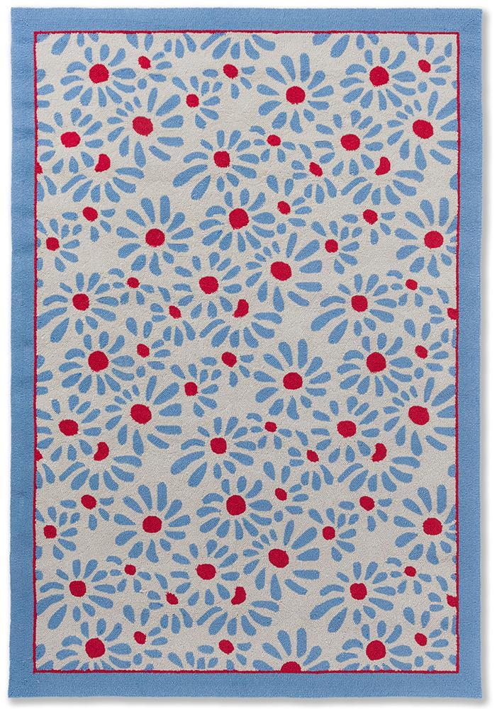 Tapis d'Extérieur Bleu Ciel Marguerite
