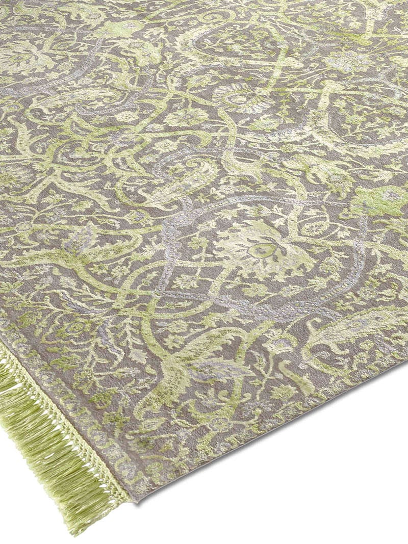 Tapis noué main Heriz Vert Pomme Luxe