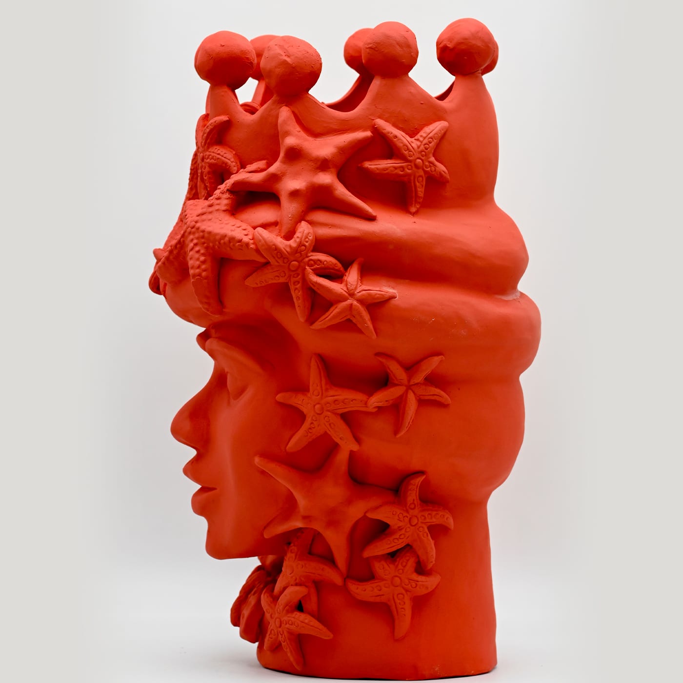 Sculpture Tête De Maure Rouge Artisanale