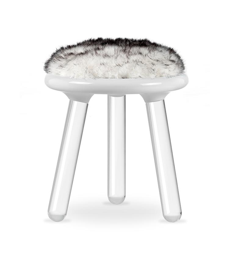Tabouret enfant Illusion Ours Blanc