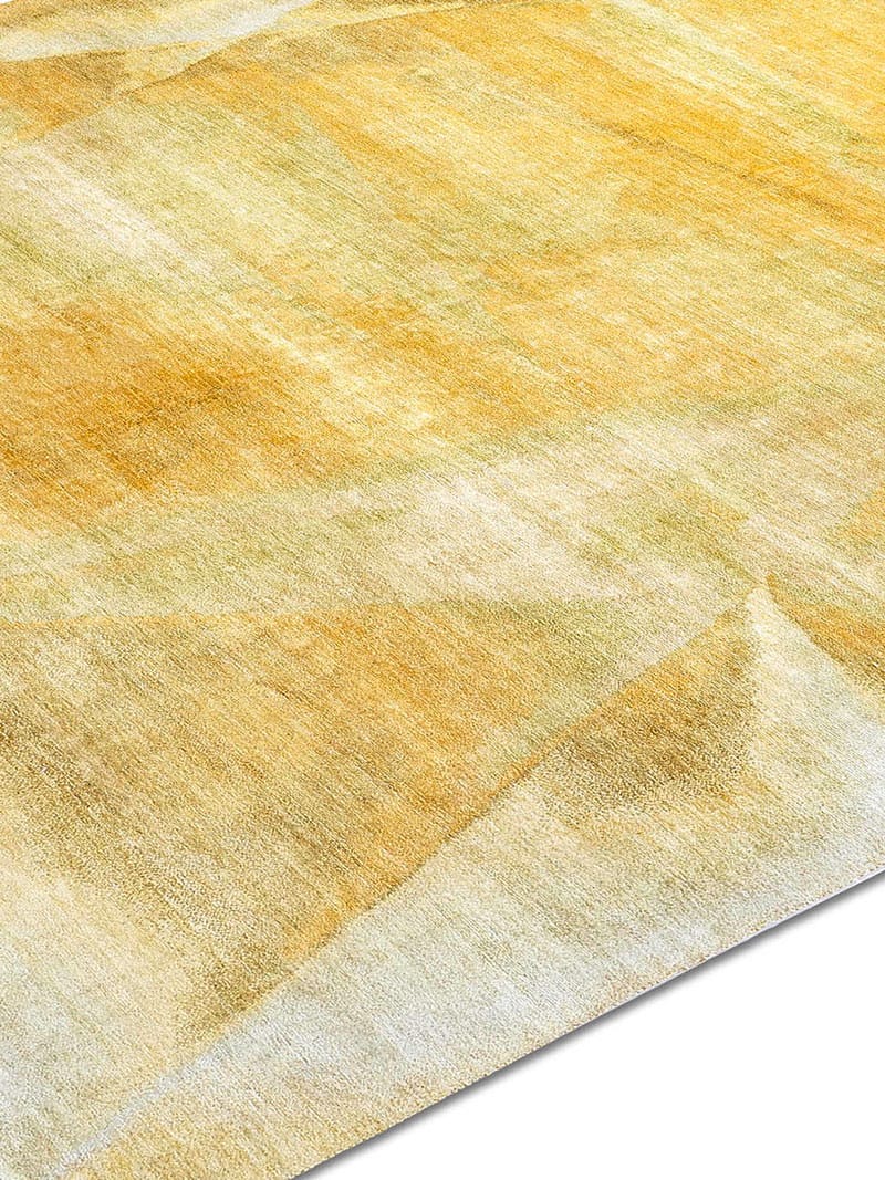 Tapis noué main Jaune