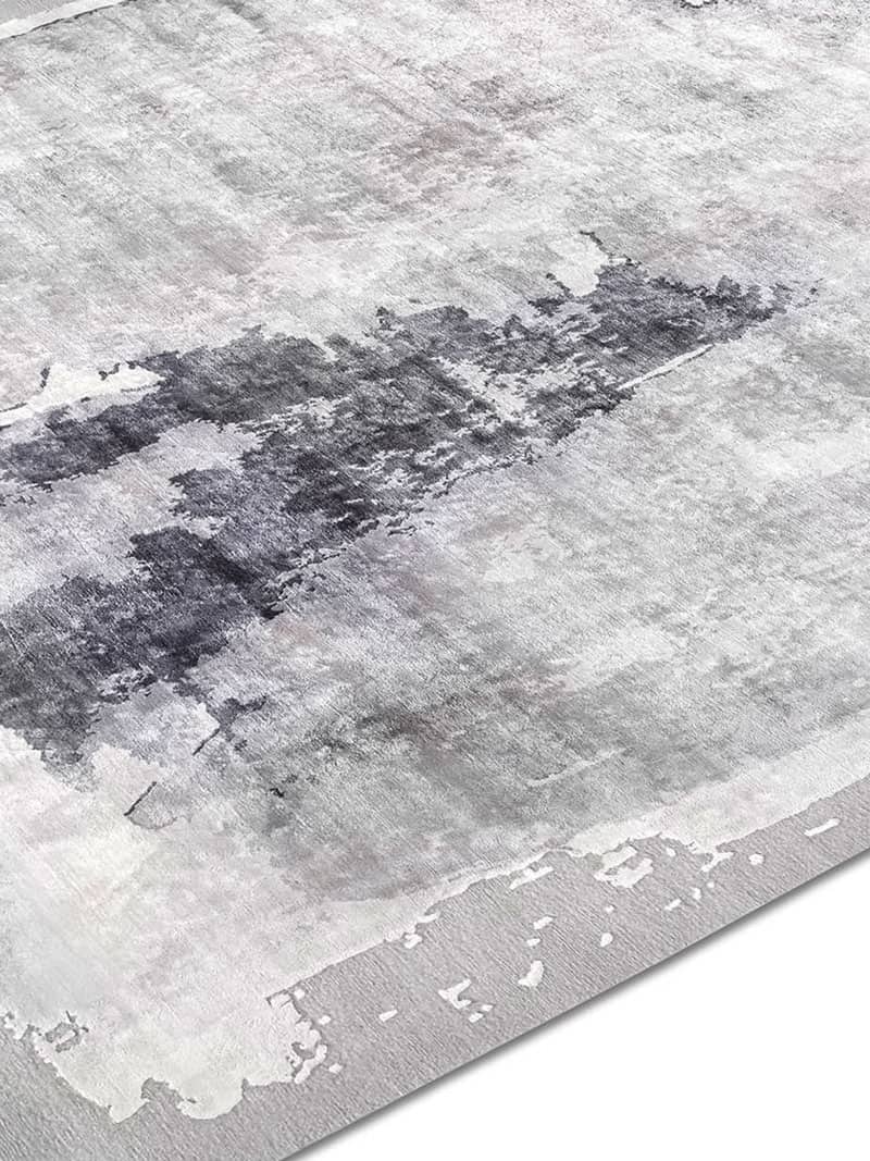 Tapis noué main de luxe Mono Gris
