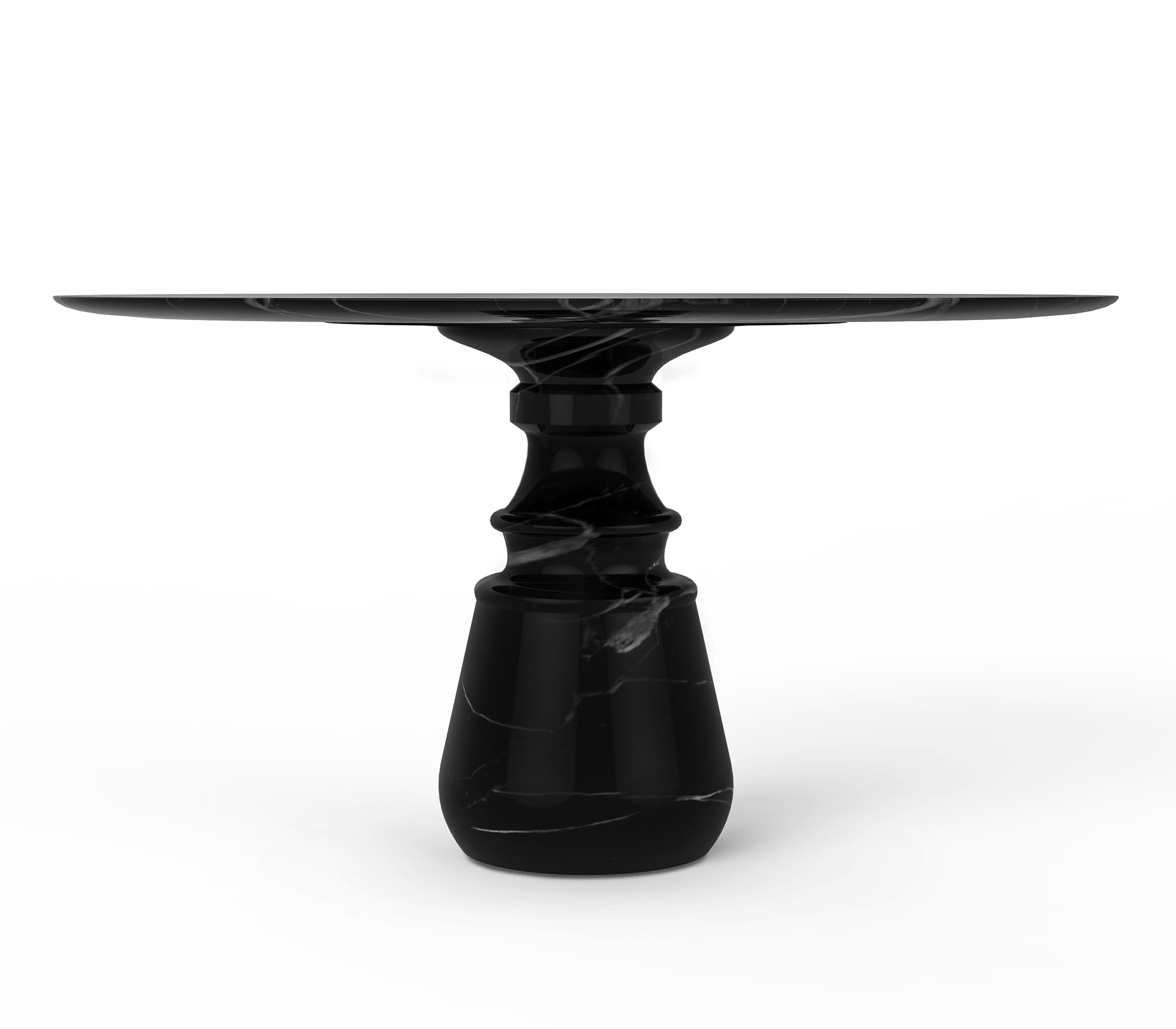 Table à Manger Ronde Nero Marquina Obsidienne