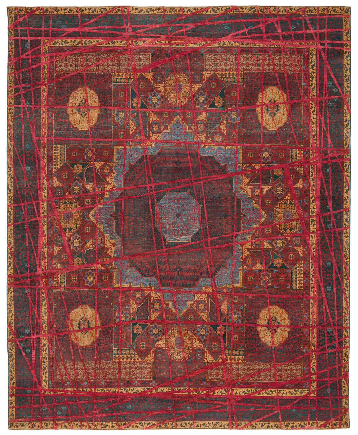 Tapis Mamluk Columbus Enveloppé Rouge