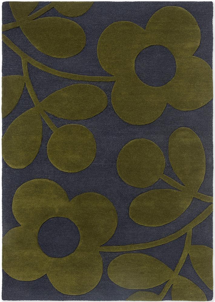 Tapis design en laine Sprig Stem Marine 063908