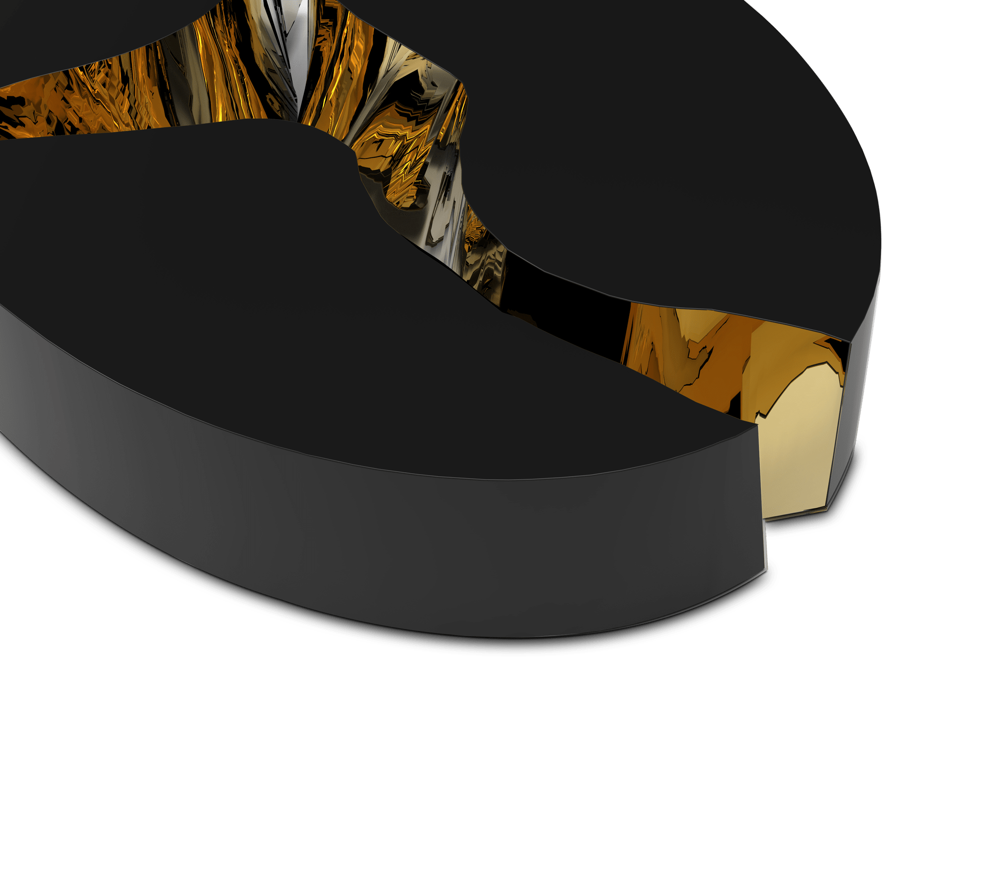 Table Basse Ovale Noire Fissure