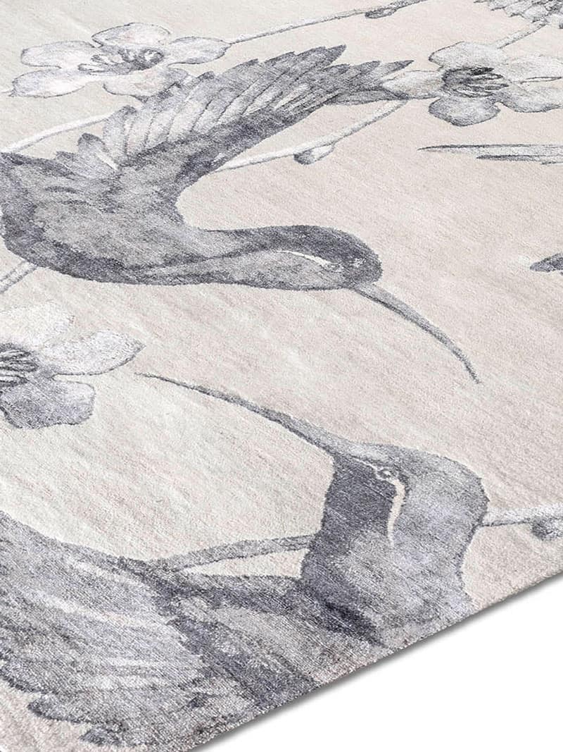Tapis noué main Colibris