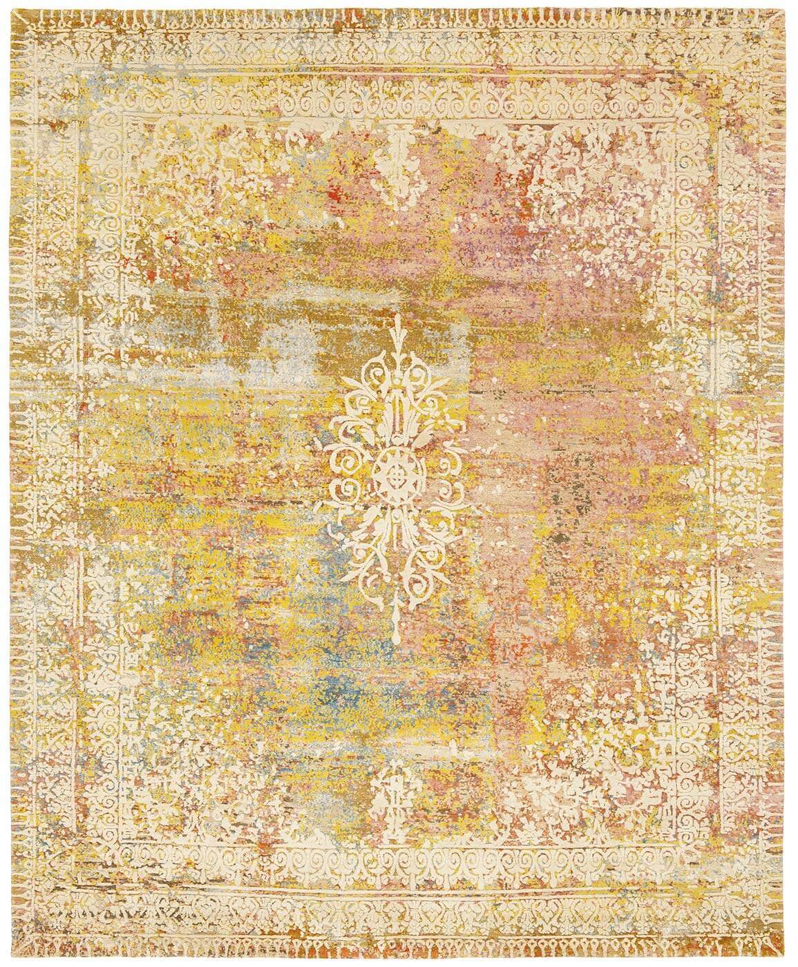 Tapis Ferrara Artwork Spécial Rocked Rose Blanc