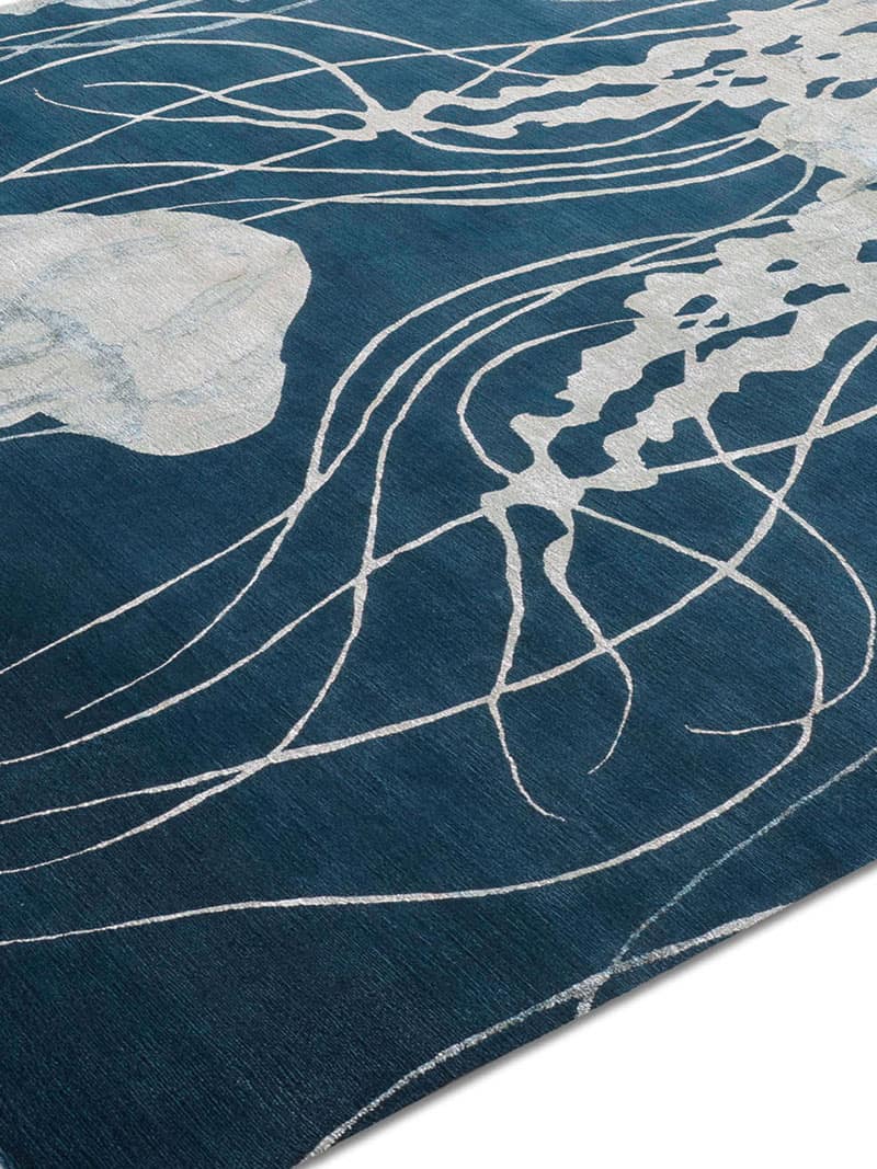 Tapis noué main Méduse