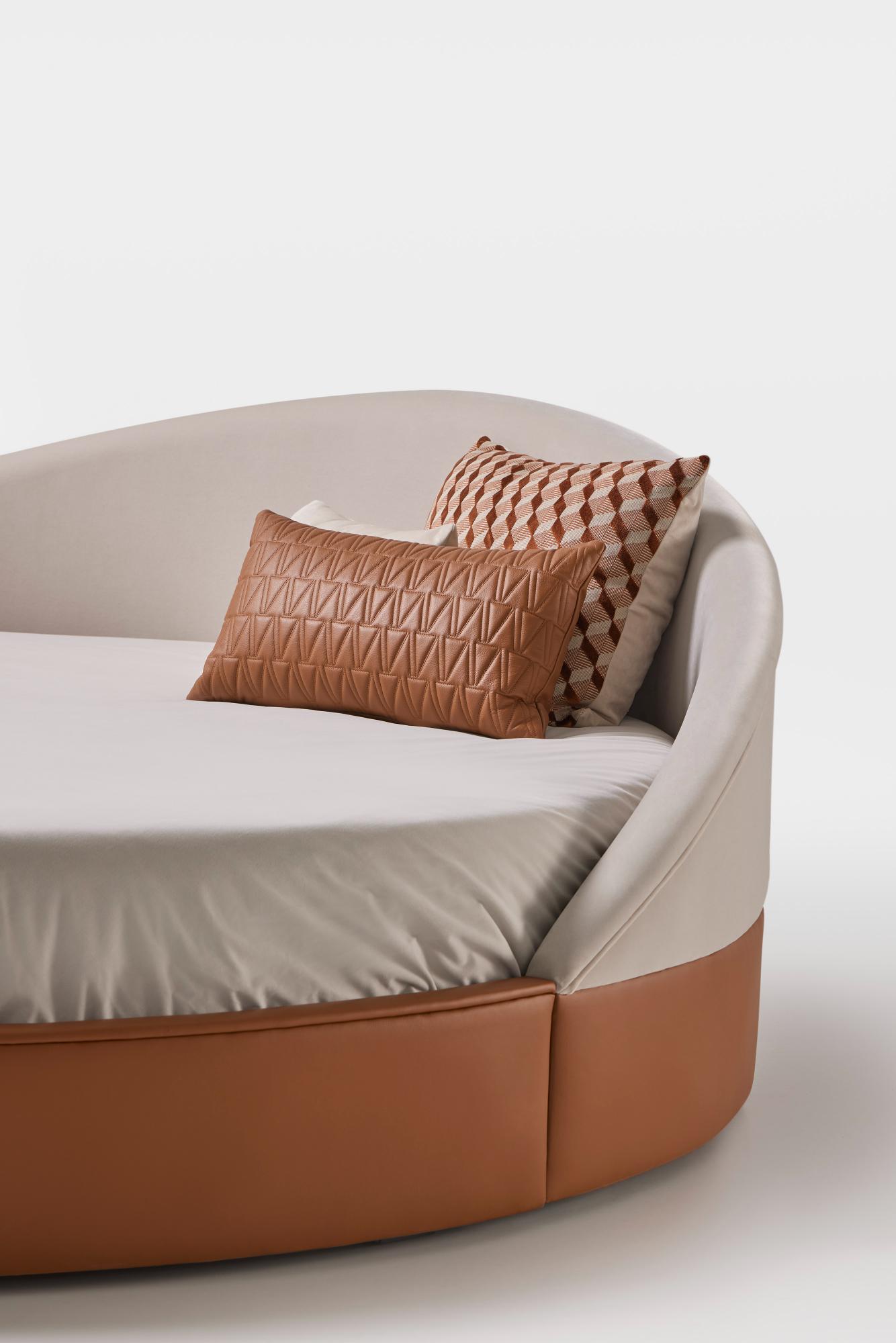 Lit rond en cuir Arco