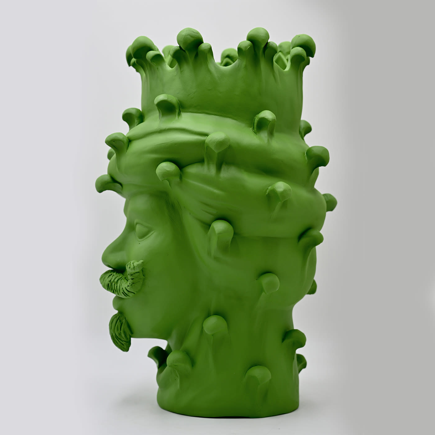 Sculpture Tête De Maure Vert Mat