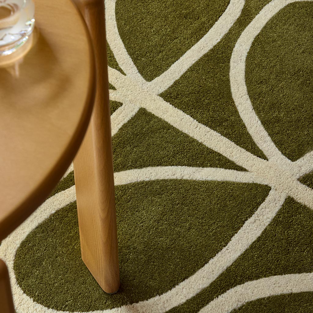 Linear Stem Runner Olive Tapis
