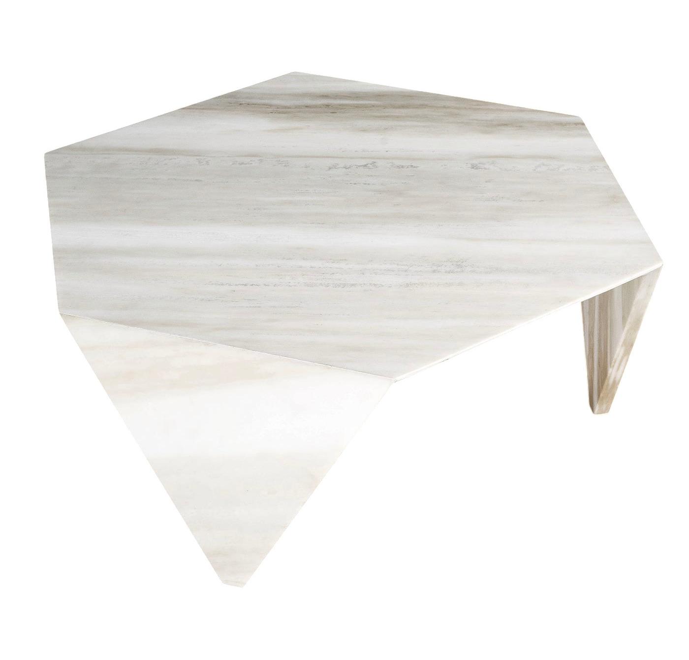 Table basse en marbre blanc Ruche