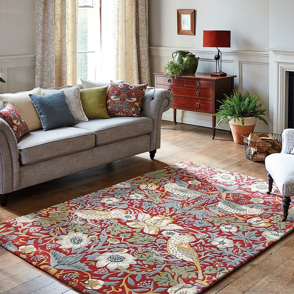 Tapis Strawberry Thief 027700 Cramoisi