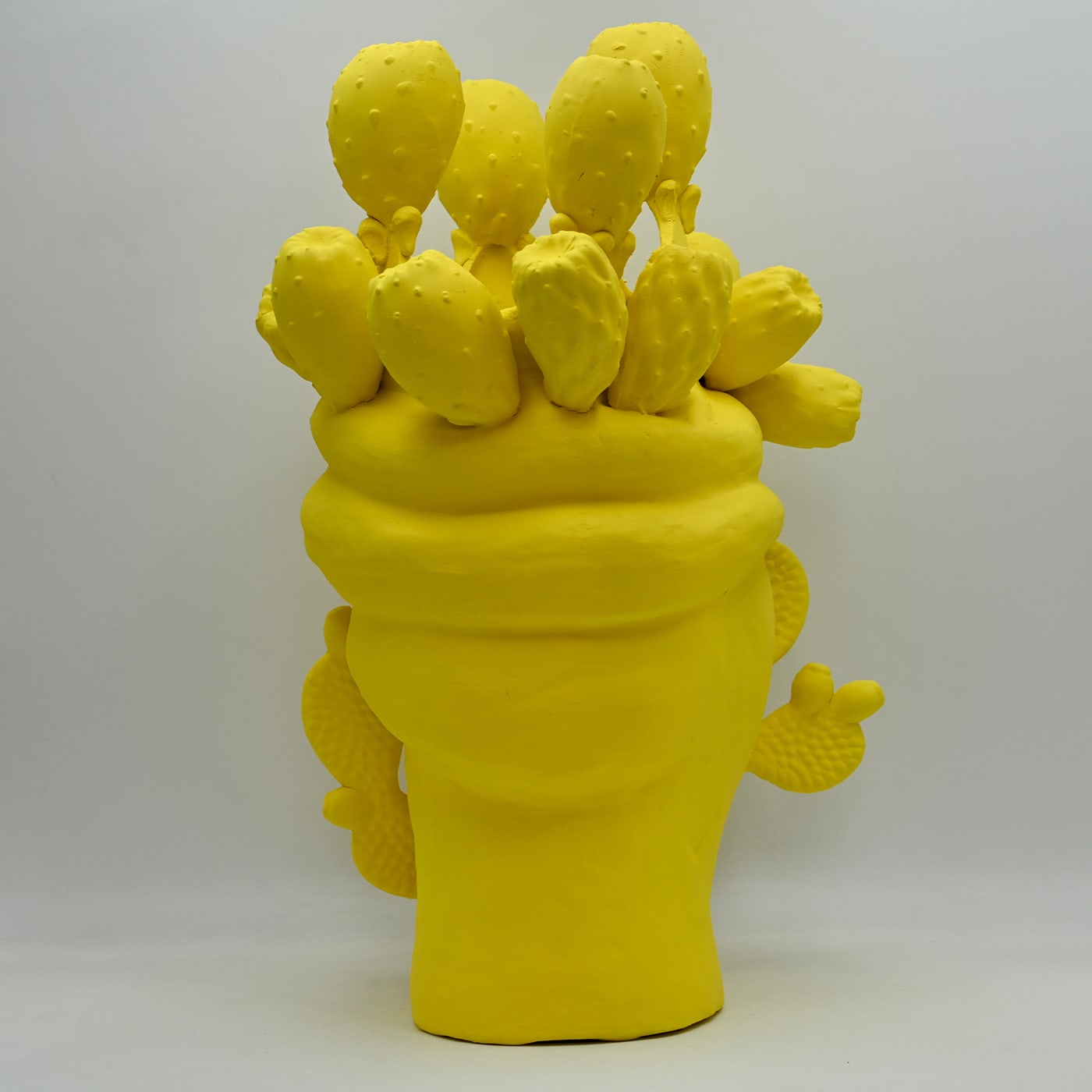 Sculpture Unique Tête De Maure Jaune