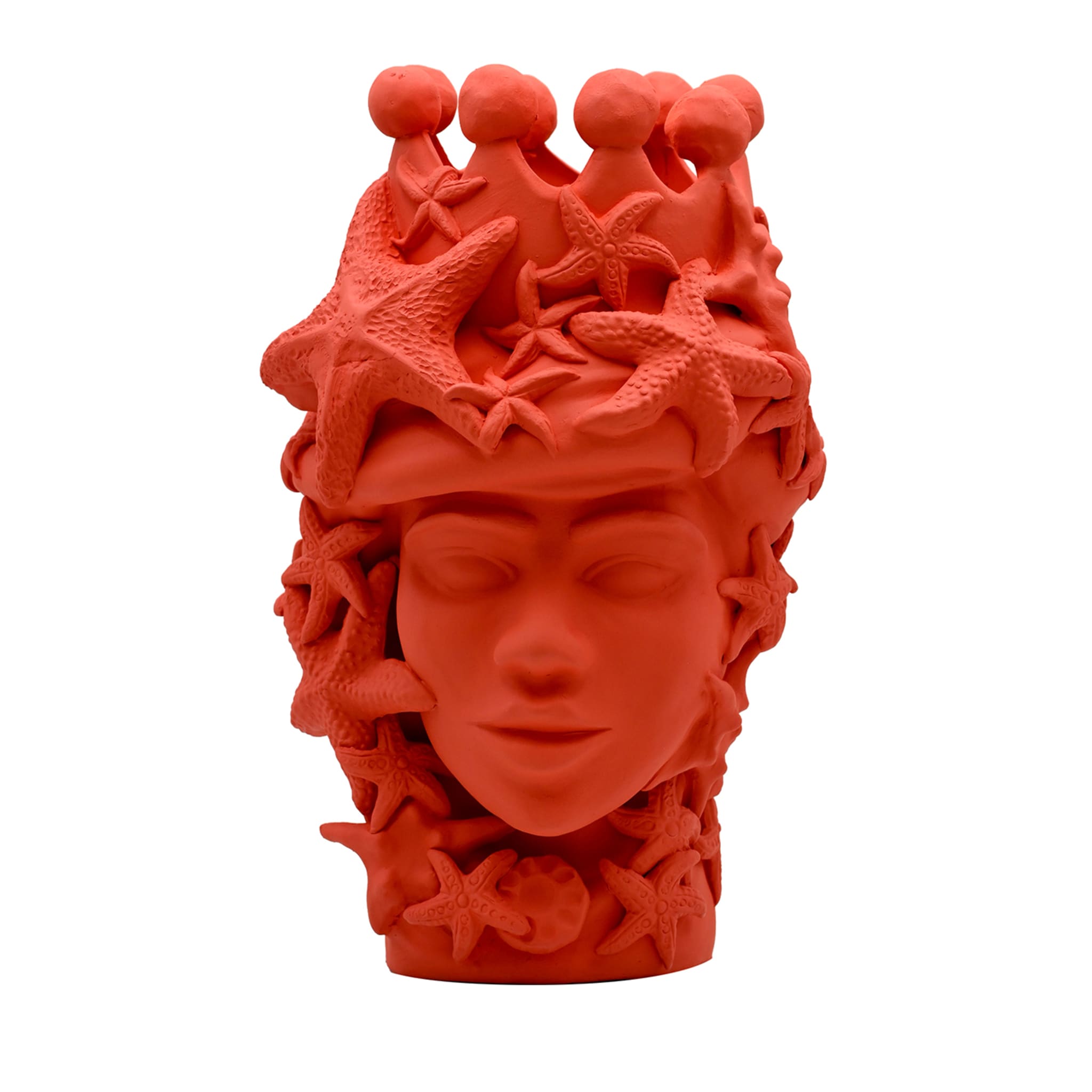 Sculpture Tête De Maure Rouge Artisanale