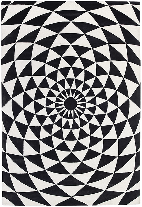 Tapis Rond Noir & Blanc