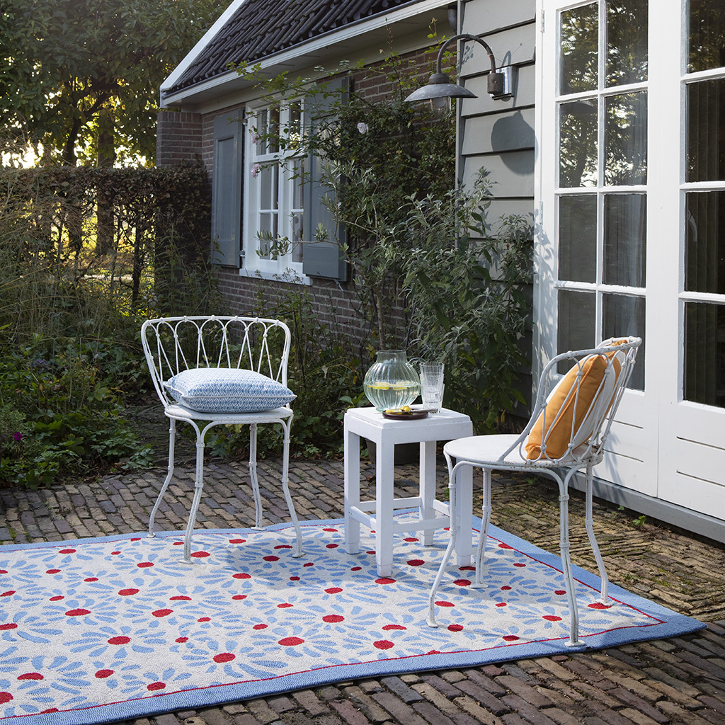 Tapis d'Extérieur Bleu Ciel Marguerite