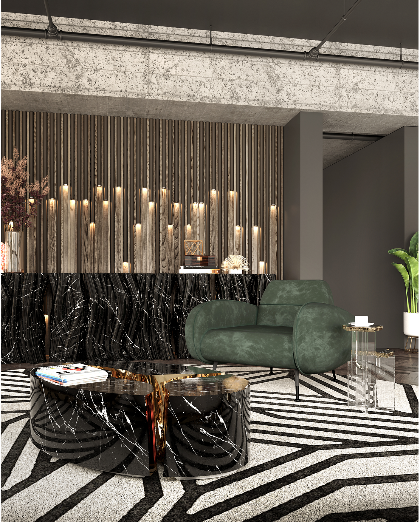 Buffet Premium Imitation Marbre Monochrome