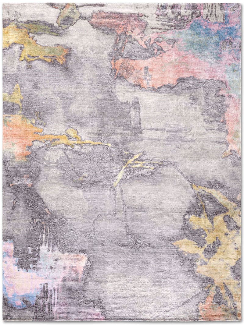 Tapis noué main Soleil Pastel