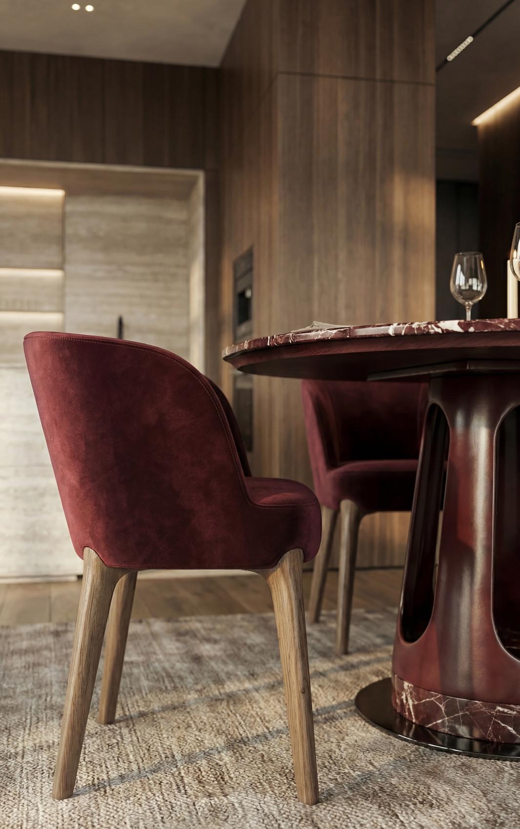 Table de salle à manger ovale en marbre Aura