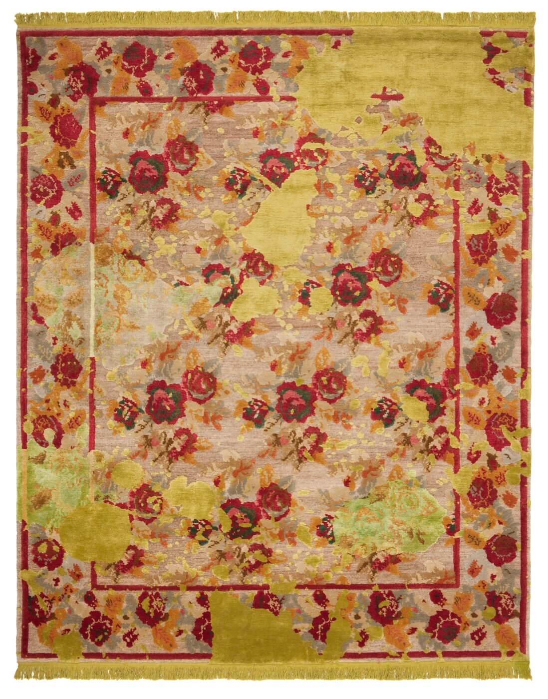 Tapis Karabagh Éclaboussé Vert Ortie