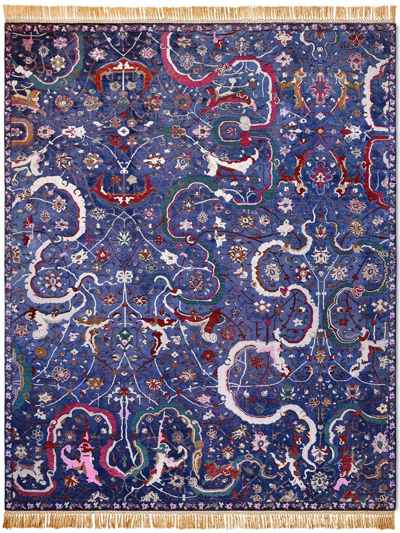Tapis de luxe Tabriz Bleu Marine