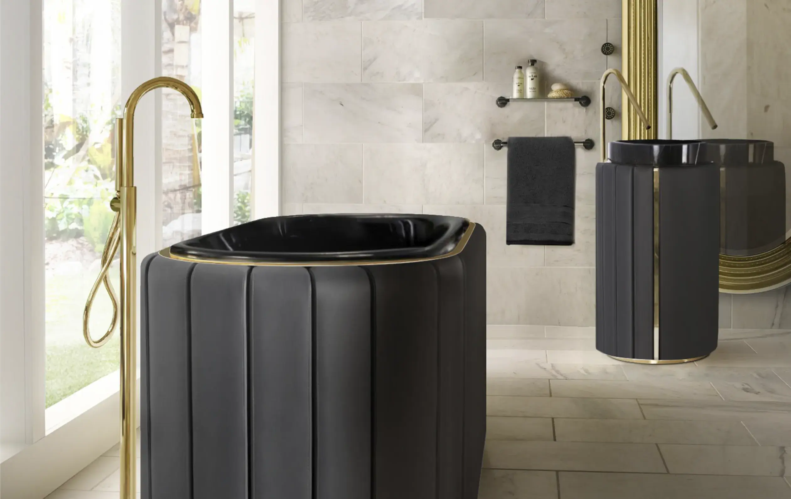 Lavabo Sur Colonne Imperial Black
