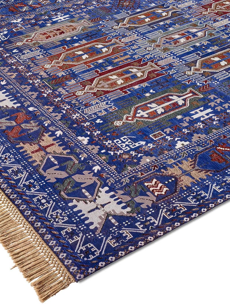 Tapis Baloutche Inversé Original sur Bleu Minuit
