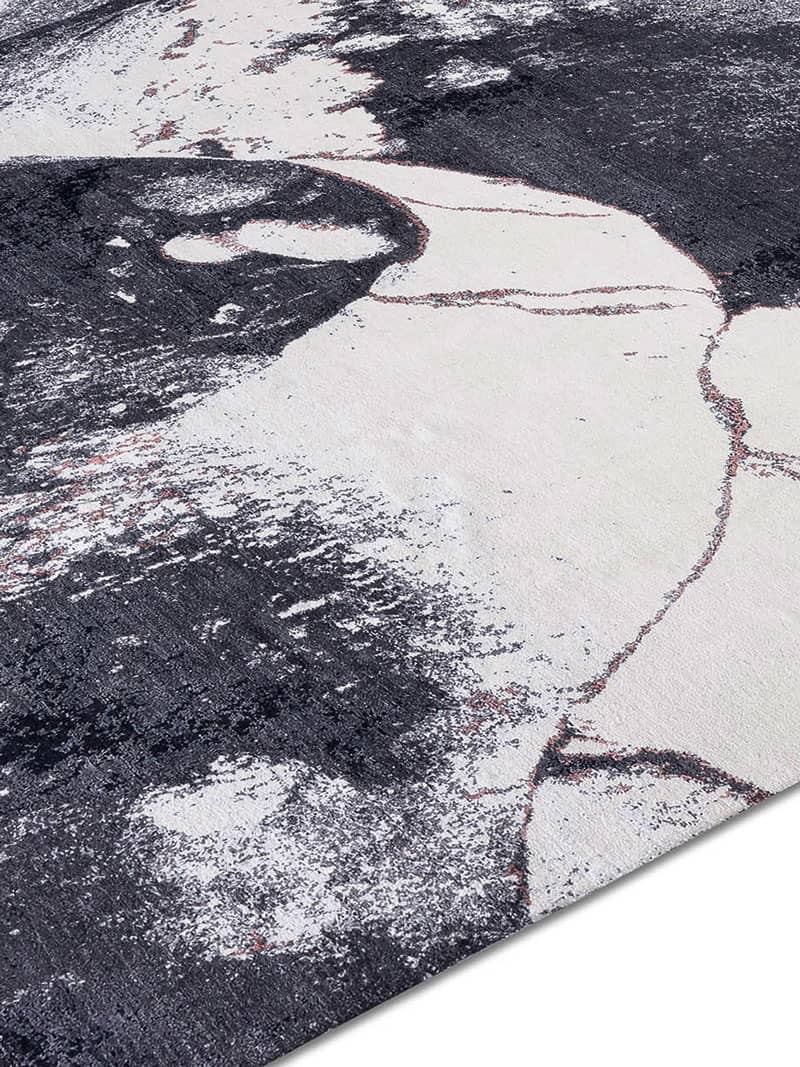 Tapis Noir No. 01 Original sur Blanc