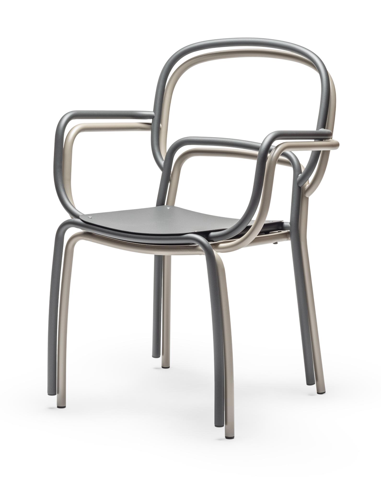 Chaise d'Extérieur Moyo Grise (Lot de 3)