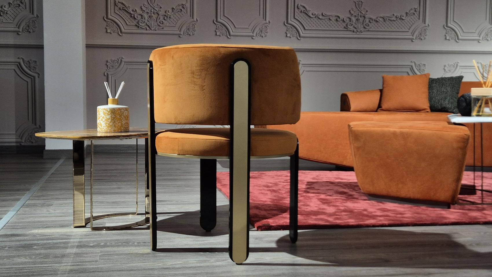 Chaise de salle à manger Tiffany orange