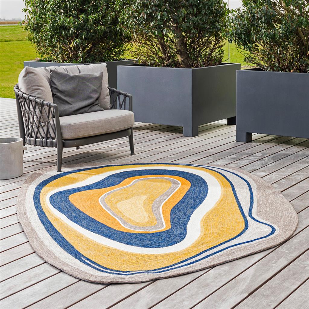 Tapis d'Extérieur Ovale Ocre