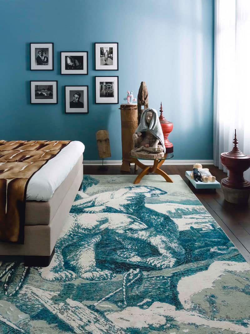 Tapis tissé main Ours Polaire | Taille: 170 x 240 cm