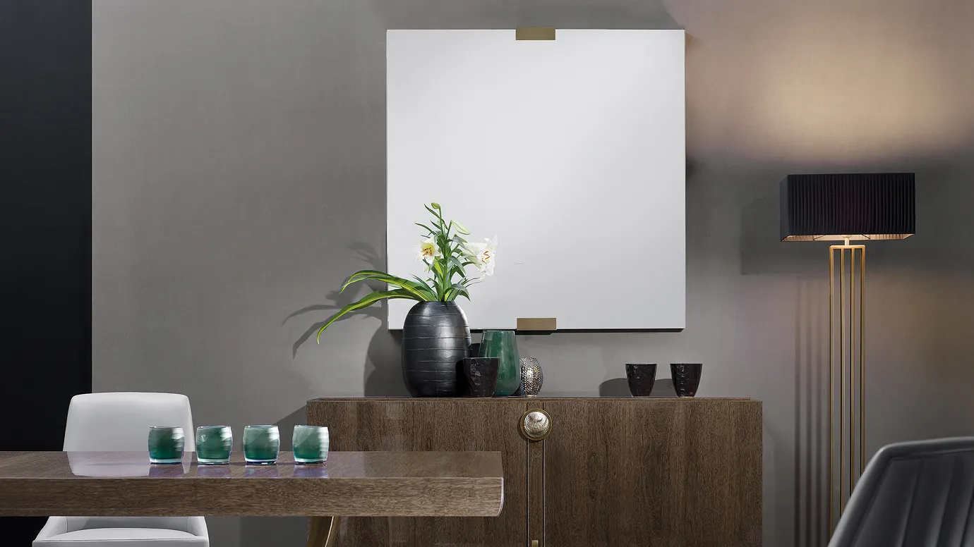 Miroir Élégance en Cuir à Bordure Bronze