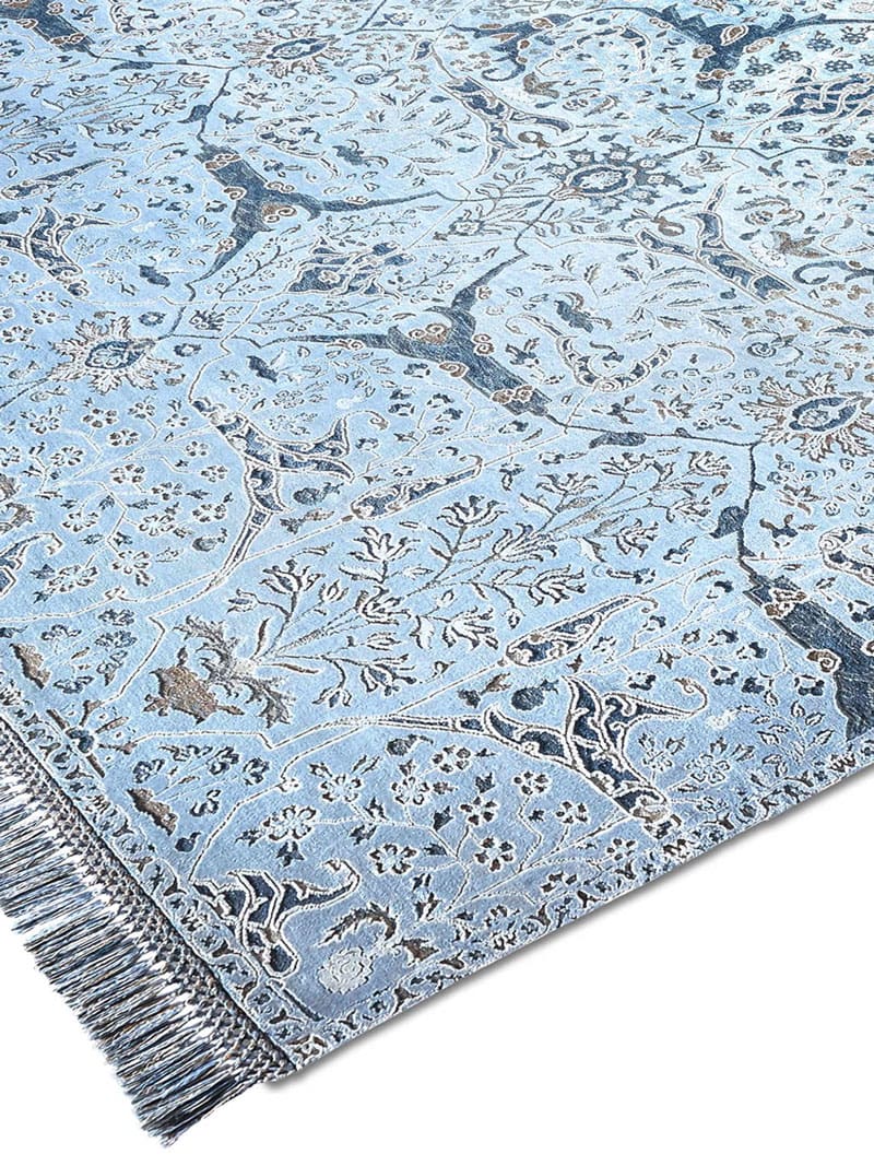 Tapis fait main de luxe Teheran Bleu | Taille: 122 x 183 cm