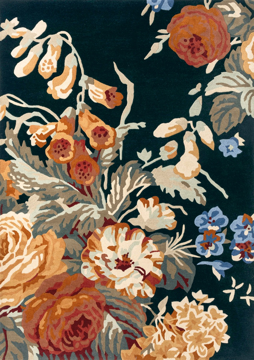 Tapis Stapleton Park Bleu Marine / Orange Brûlé