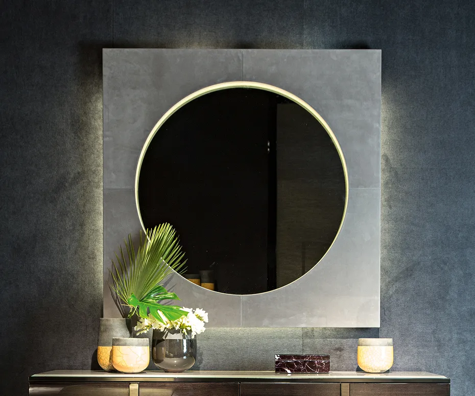 Miroir en Cuir Black & More avec Éclairage Arrière