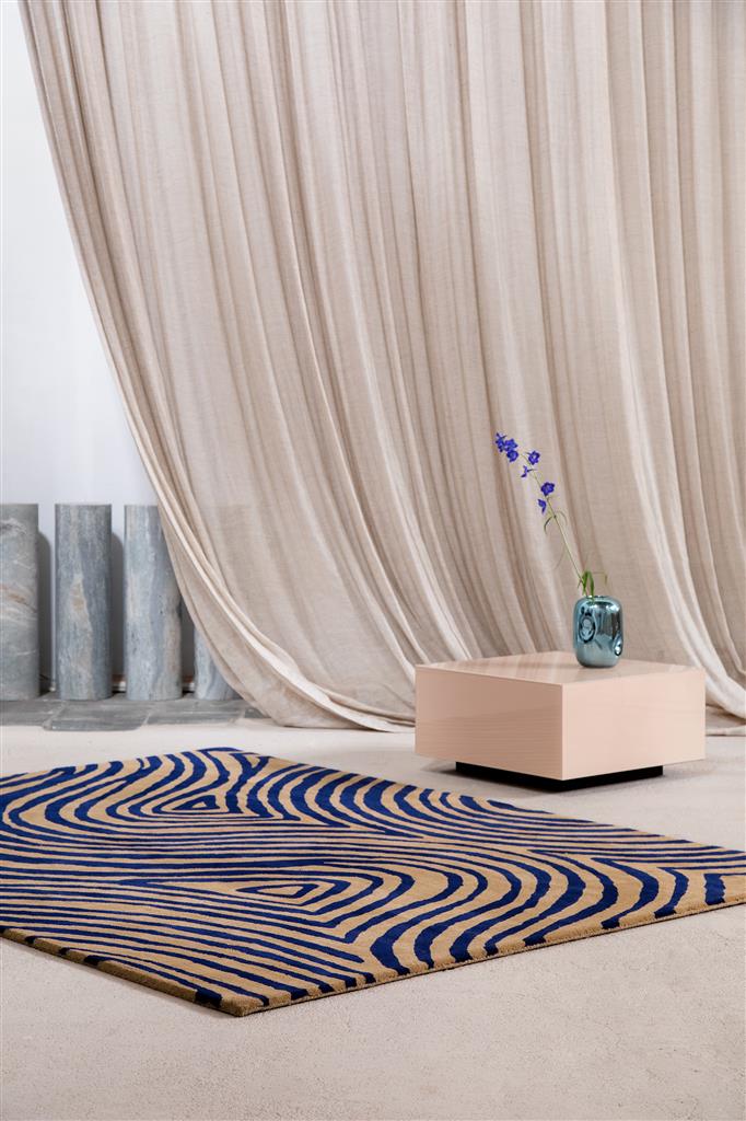 Tapis design Decor Groove Bleu Électrique 097708
