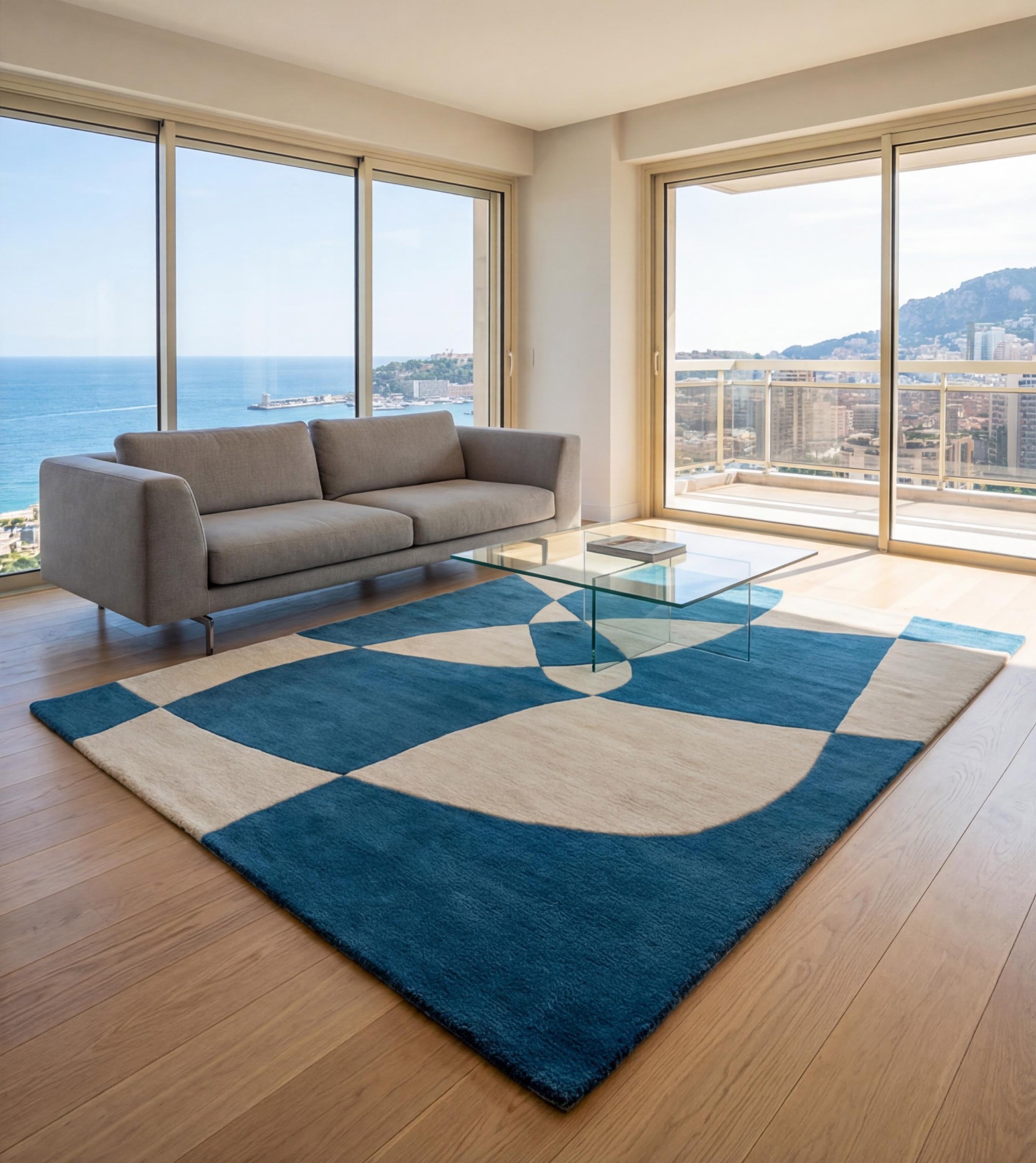 Tapis de luxe Rotating Forms Blue