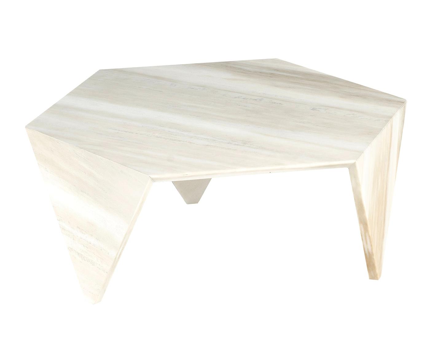 Table basse en marbre blanc Ruche