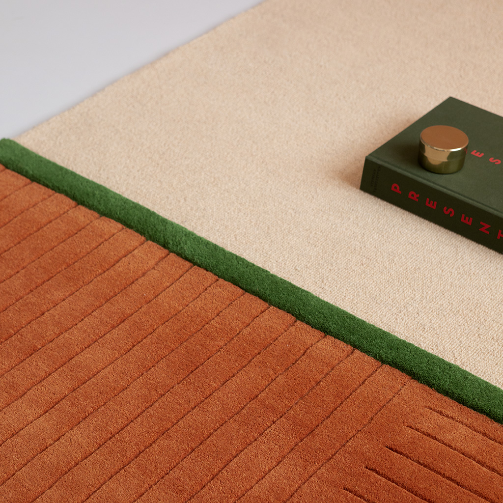Tapis fait main Decor Rhythm Mandarine