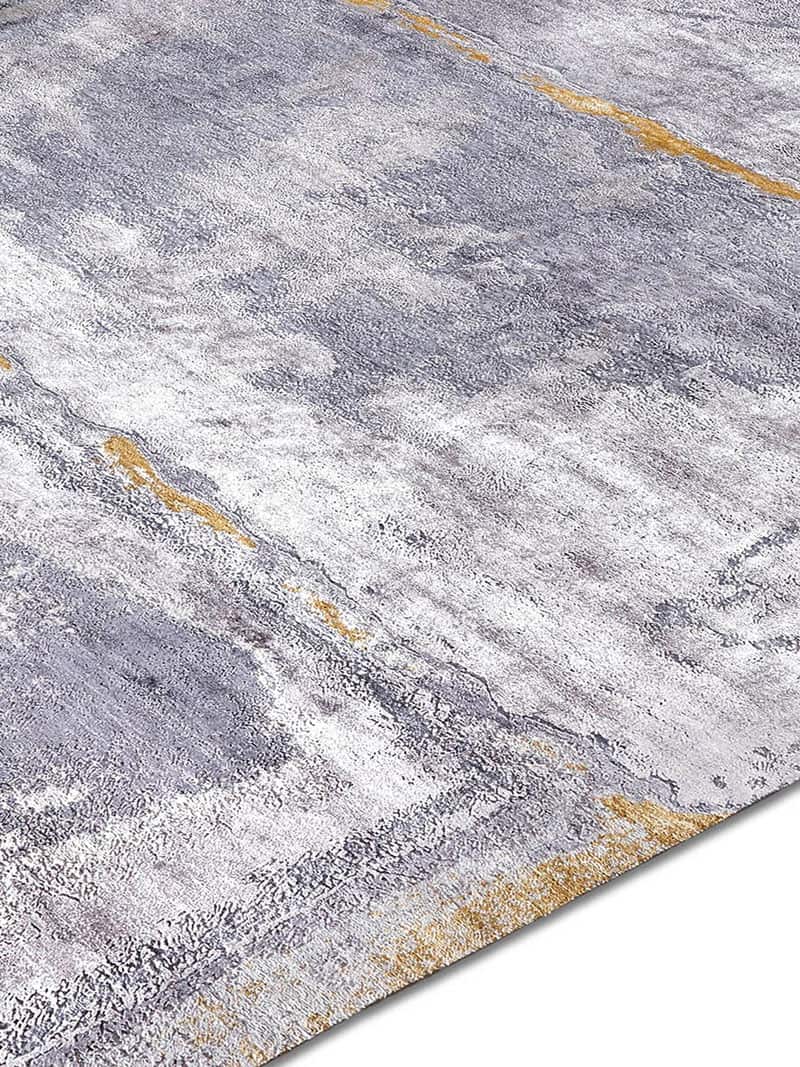 Tapis fait main de luxe Argent