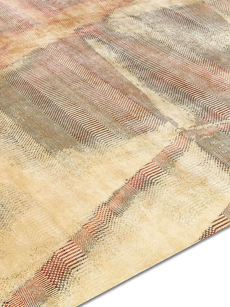 Tapis noué main Pierre Jaune